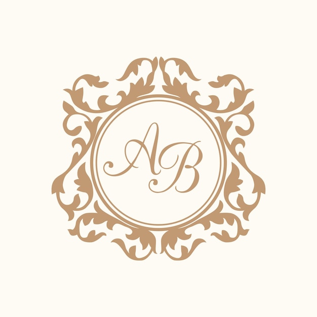 Vintage monogram template