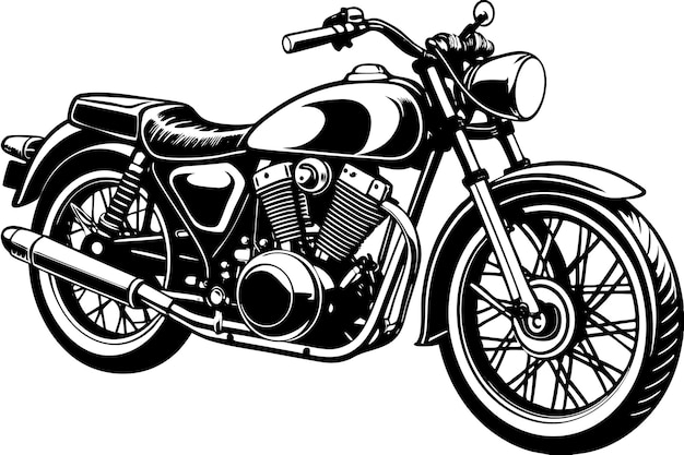 Vector vintage motorcycle illustration classic retro bike clipart for automotive designs