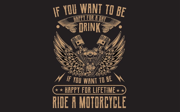 Vintage Motorcycle T shirt Design