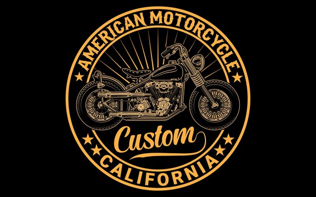 Vintage motorcycle t shirt vector