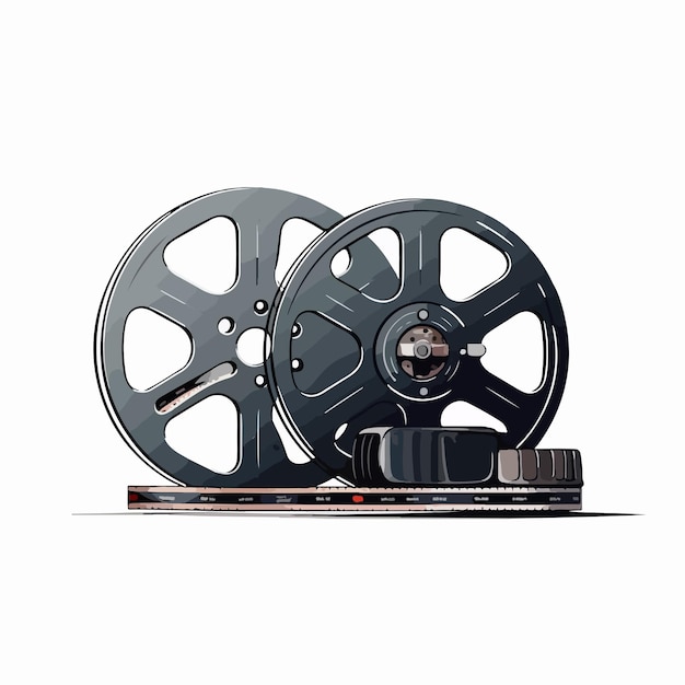 Vintage Movie Reel with Black Film Retro Cinema Bob