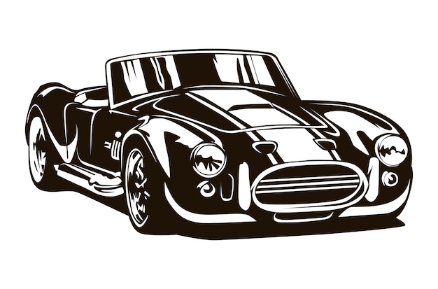 Vintage muscle cars inspired cartoon sketch.