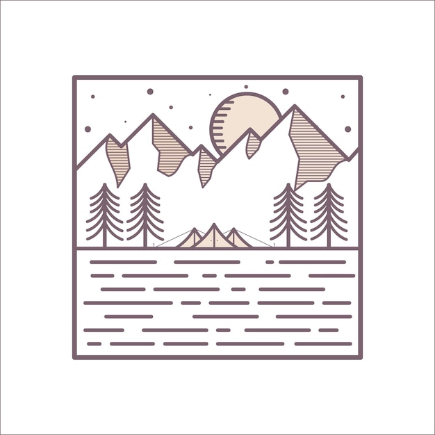 Vintage nature badge template