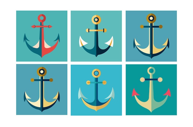 Vintage Nautical Anchor Vector Logo Collection for Sailors