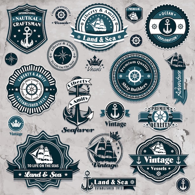 Vintage nautical set template