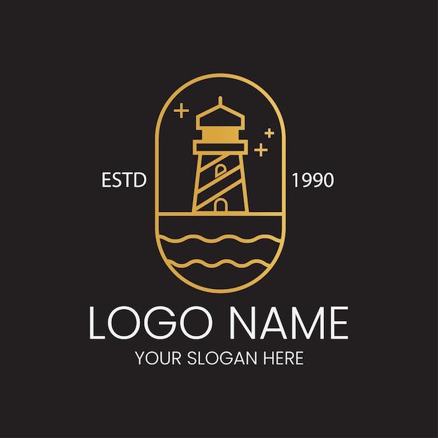 Vintage Nautical Typographical Logos Logo Lighthouse