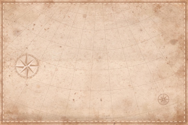 Vector vintage old map empty background blank treasure map on old paper texture backdrop