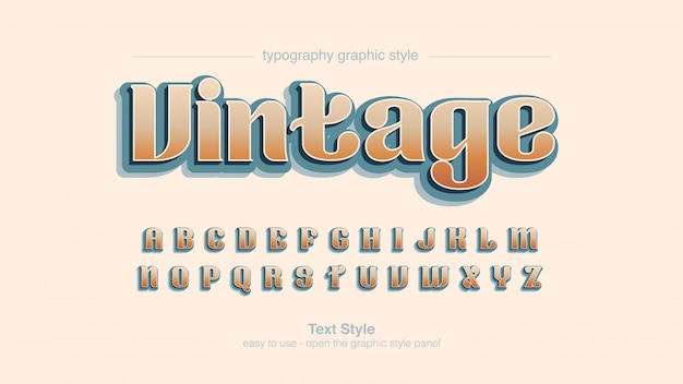 Vintage Old Orange Rounded Typographic Style