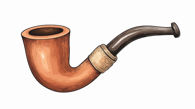 Vector vintage old pipe cartoon vector illustration