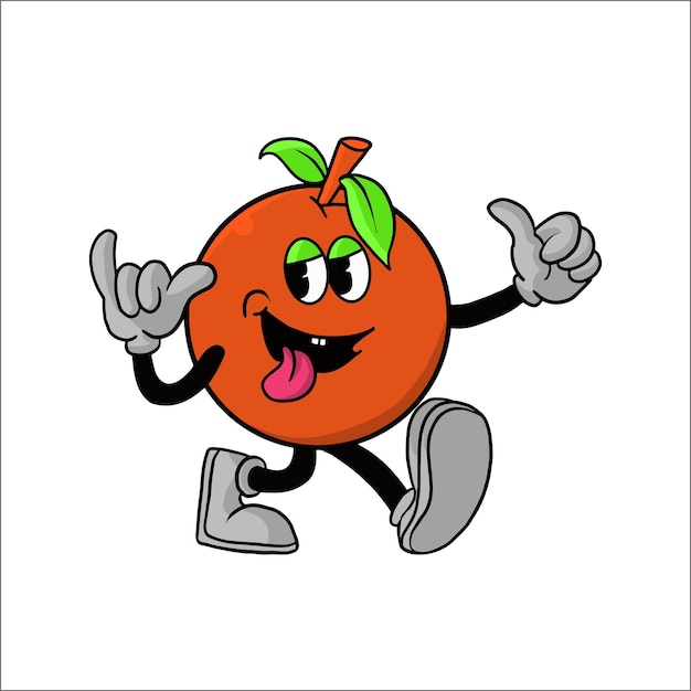 Vintage Orange Cartoon Character 9039s Premium Vector