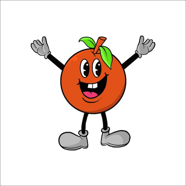 Vintage Orange Cartoon Character 9039s Premium Vector