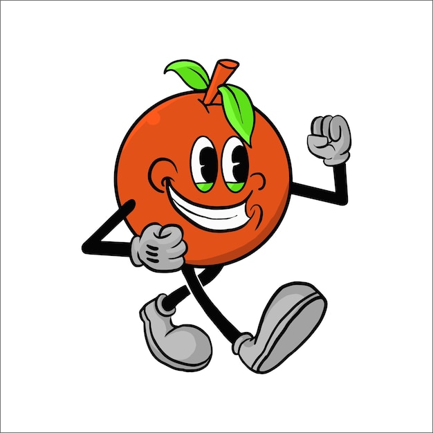 Vintage Orange Cartoon Character 9039s Premium Vector