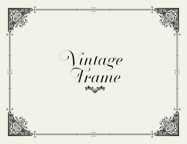 Vintage Ornament Border with Floral Frame