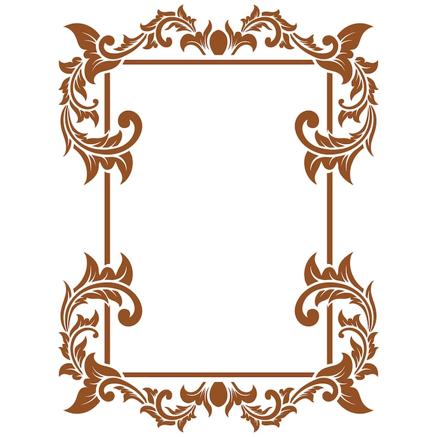 Vintage Ornament Frame For Wedding Illustration