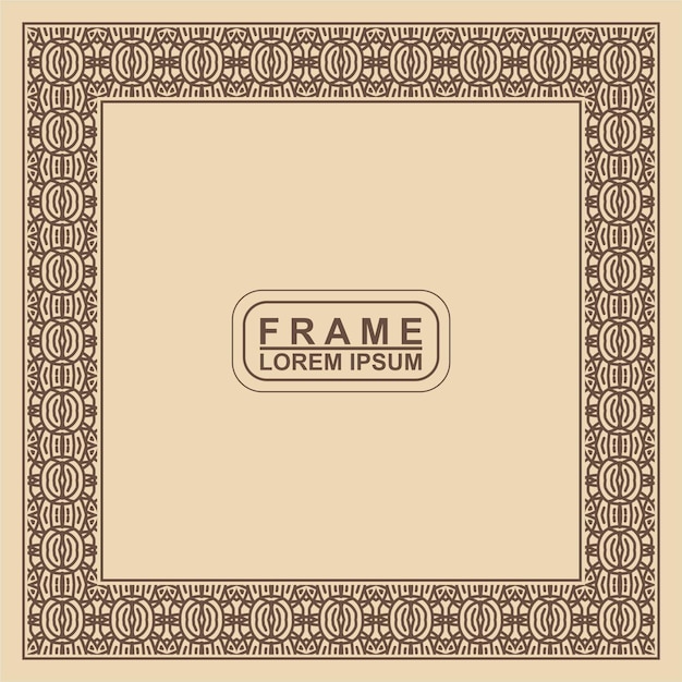 Vintage ornamental vector frame. Vector illustration template for design