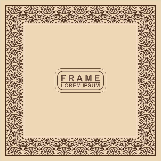 Vintage ornamental vector frame. Vector illustration template for design