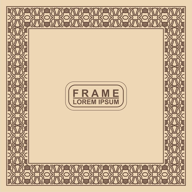 Vintage ornamental vector frame. Vector illustration template for design