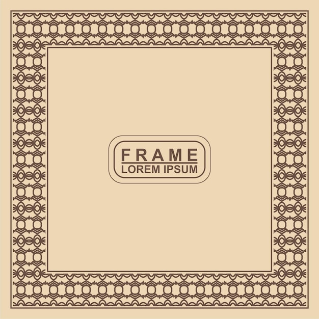 Vintage ornamental vector frame. Vector illustration template for design