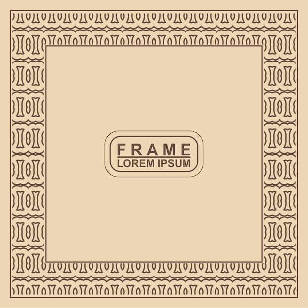 Vintage ornamental vector frame. Vector illustration template for design