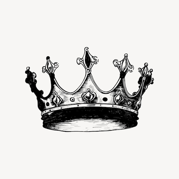 Vintage ornate royal crown illustration