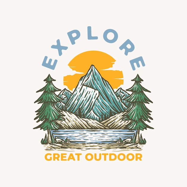 Vintage Outdoor Adventure Illustration