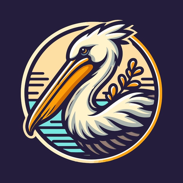 vintage park badge design of pelican bird