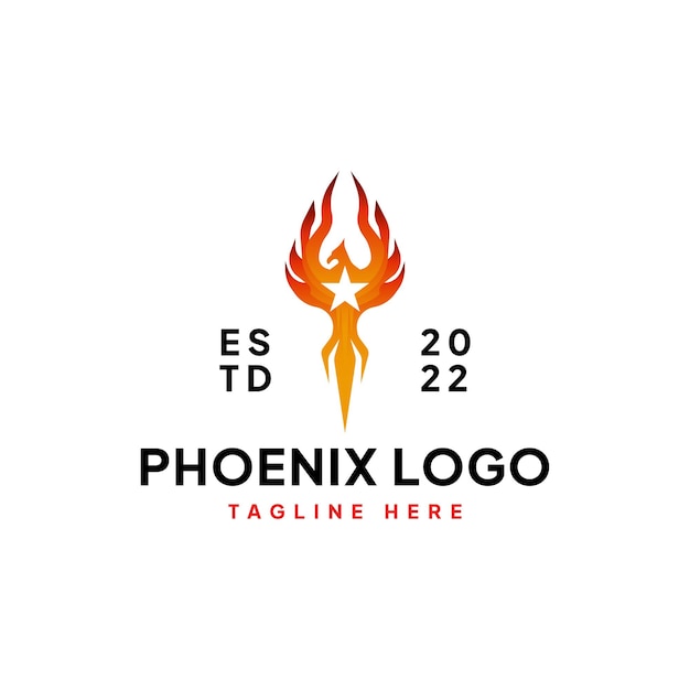 Vintage phoenix logo symbol vector