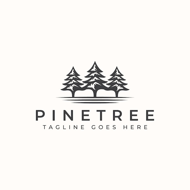 Vintage Pine Tree Logo Template.