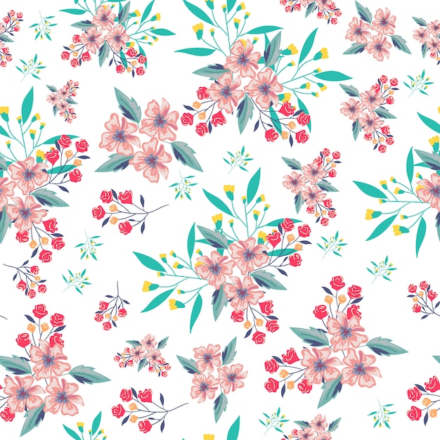 Vintage pink seamless pattern 