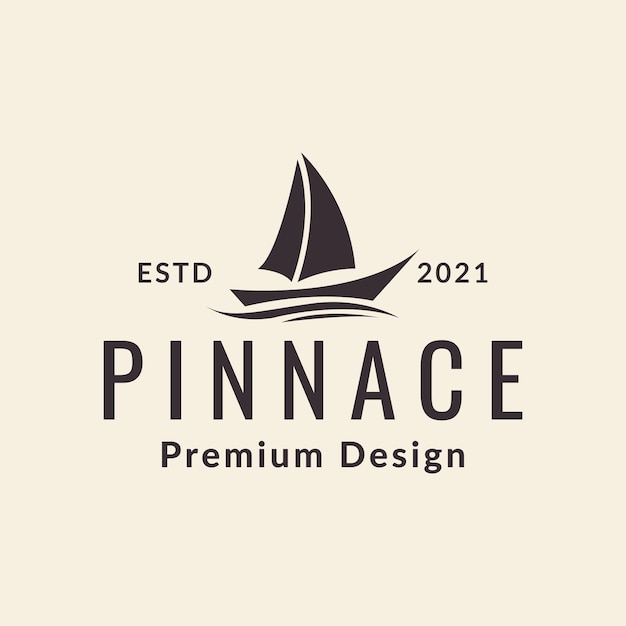 Vintage pinnace logo design vector graphic symbol icon illustration creative idea