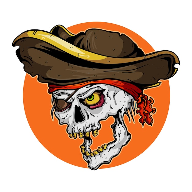 Vector vintage pirate skull