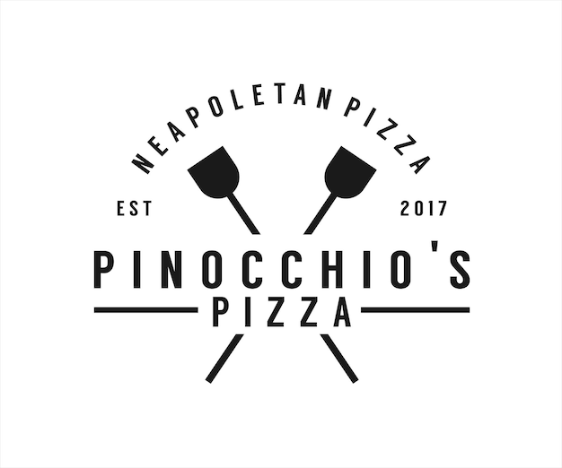 vintage pizza logo design vector illustration