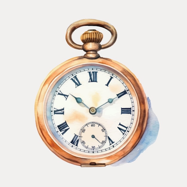 Vector vintage pocket watch illustration