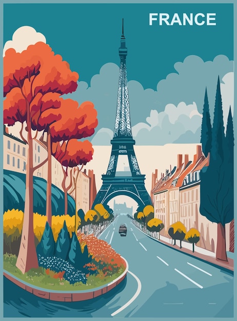 Vintage poster design of the France