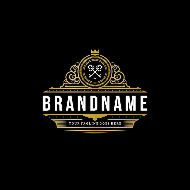 Vintage premium retro brand logo business illustration design