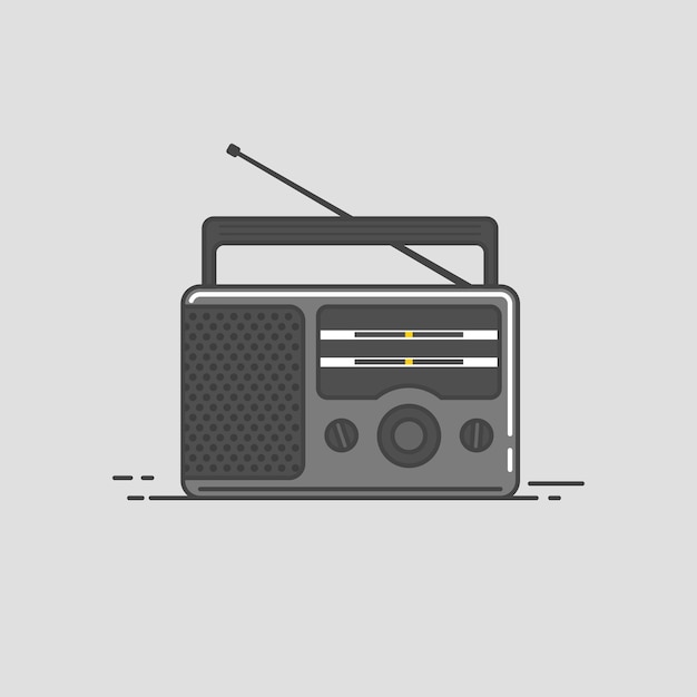 Vintage radio flat design style