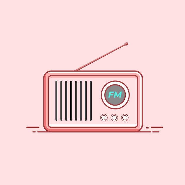 Vintage radio flat design style