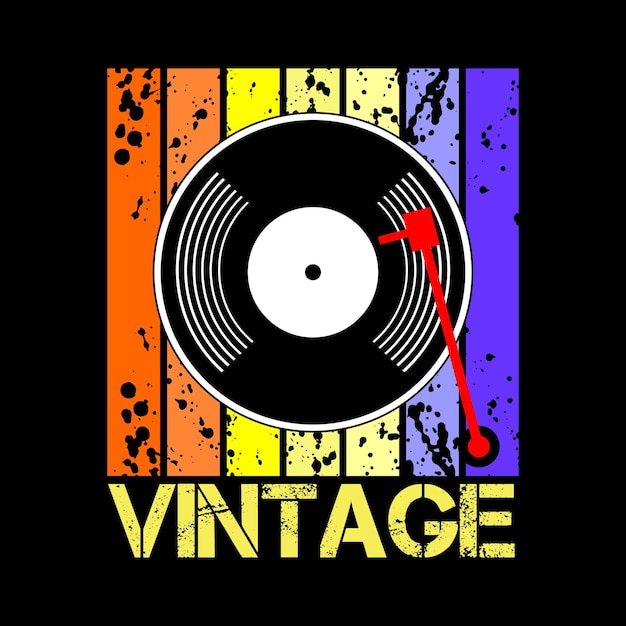 vintage, record player icon vector