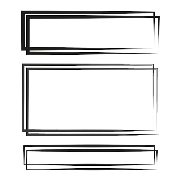 Vintage rectangular frames Line art template Vector illustration