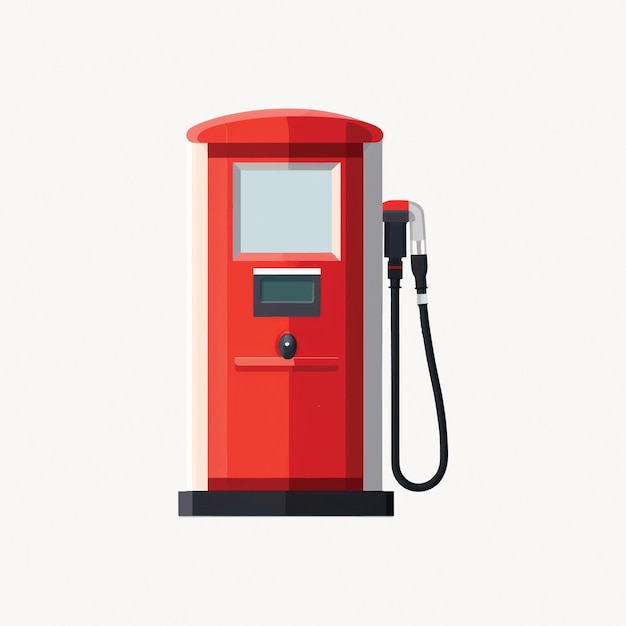 Vector vintage red fuel pump illustration