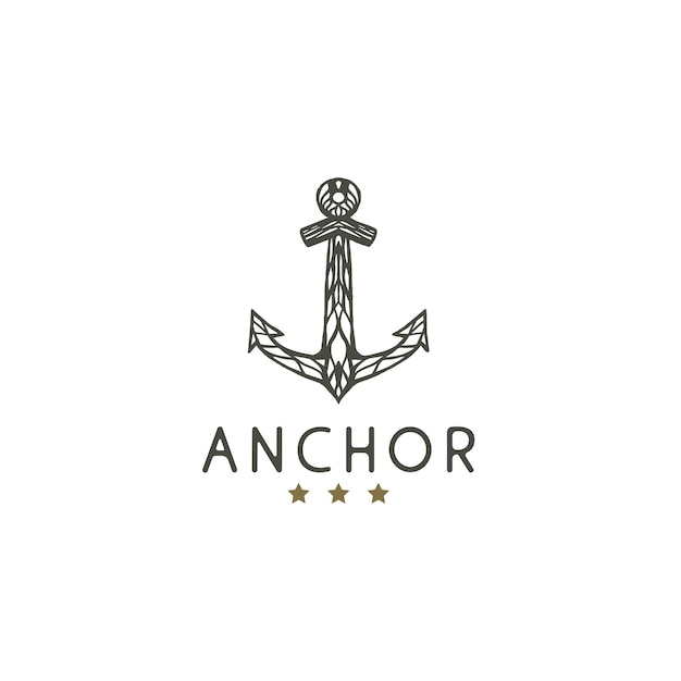 Vintage retro anchor logo design