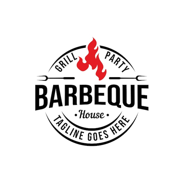 vintage retro barbeque logo