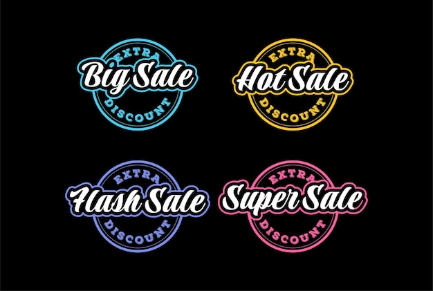 Vintage Retro Big Hot Super Flash Sale for Supermarket Sale Discount Promo Badge Emblem Label Sticker Stamp Seal Logo Design