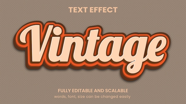 Vintage retro classic graphic style editable text effect