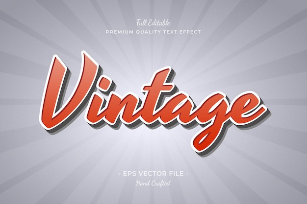 Vintage Retro editable text effect font style