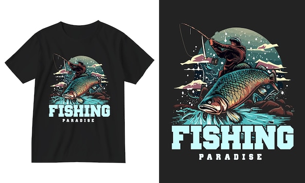 Vintage retro fish fisherman typography fishing tshirt design vector illustrationcatch river water