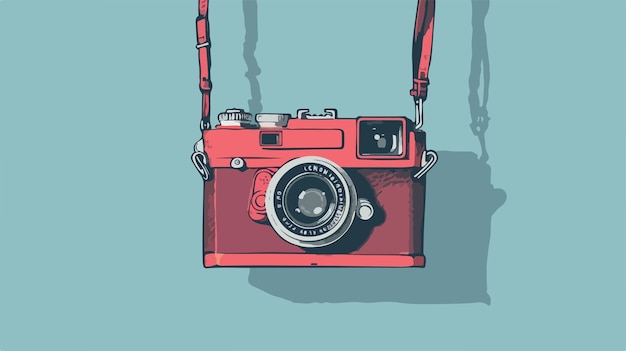 Vector vintage retro hanging camera vector illustration