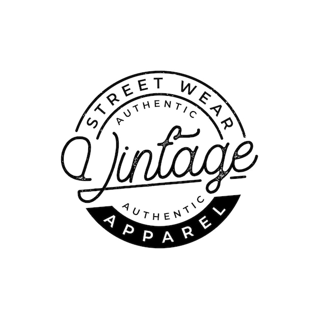 Vintage retro hipster label, stamp, badge, emblem, sticker logo design vector for clothing &amp; apparel business