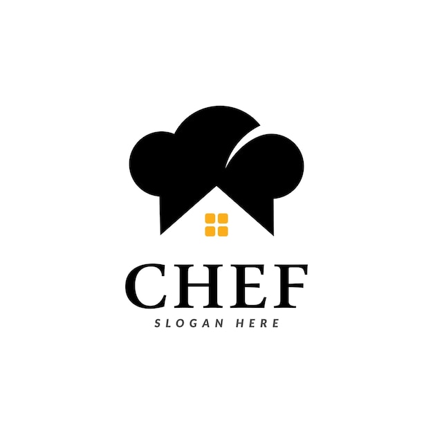 Vintage retro Home Chef logo design vector from creative combination of a house and a chef's hat.