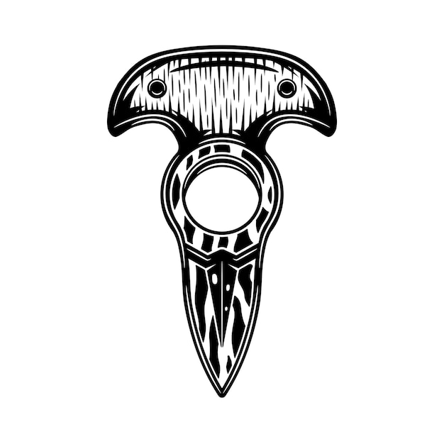 Vintage retro knuckle knife. Graphic Art. Vector Illustration.